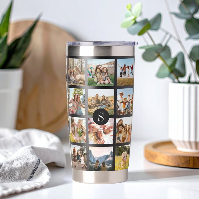 Personalised Photo Collage Monogram Insulated Tumbler (Creator Uploaded)