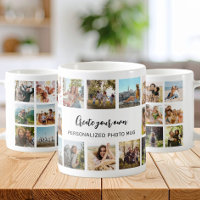 Personalised Photo Collage Mug With Custom Text