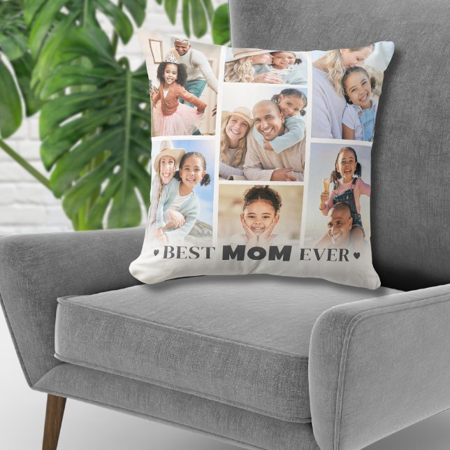 Personalised Photo Collage Mum Cushion (Personalized Photo Collage Mom Throw Pillow)
