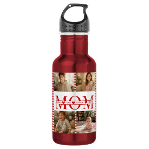 Personalised Photo Collage Mum Heart & Kids Name 532 Ml Water Bottle