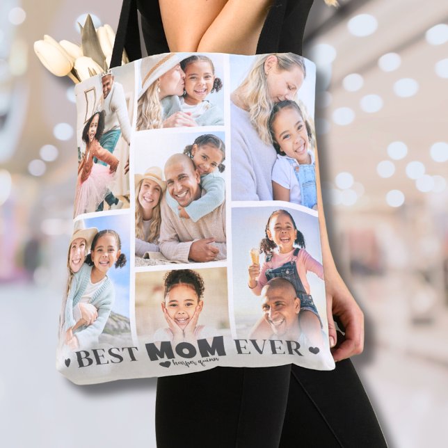 Personalised Photo Collage Mum Tote Bag (Personalized Photo Collage Mom Tote Bag)