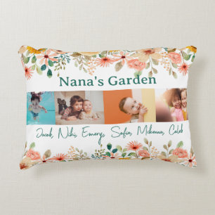 Personalised Photo Collage Nana Grandma's Garden  Decorative Cushion