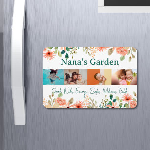 Personalised Photo Collage Nana Grandma's Garden  Magnet