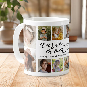 Personalised Photo Collage Nurse Mum Coffee Mug