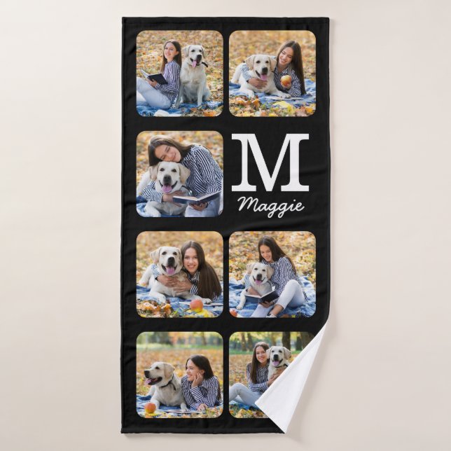 Personalised Photo Collage Pet Lover Dog Bath Towel (Bath Towel)