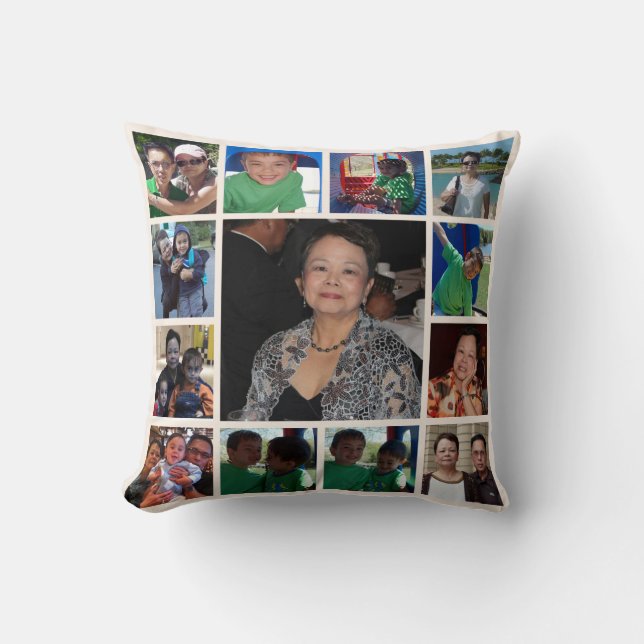Personalised Photo Collage Pillow (Front)