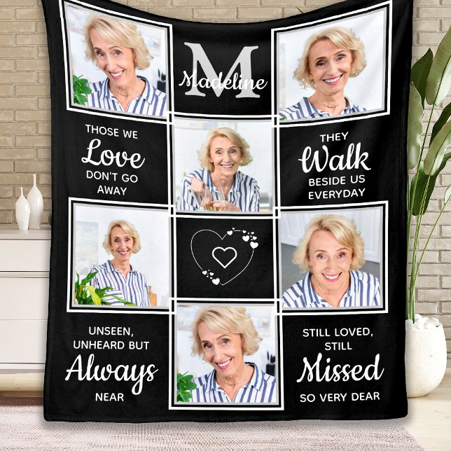 Personalised Photo Collage Remembrance Memorial  Fleece Blanket (Creator Uploaded)