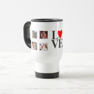 Personalised Photo Collage Template LOVE Gift Travel Mug