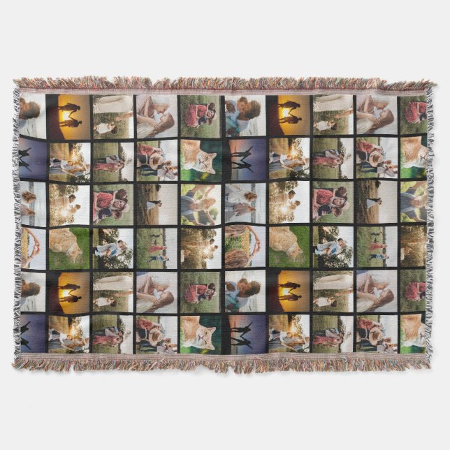 Personalised Photo Collage Throw Blanket (Front)