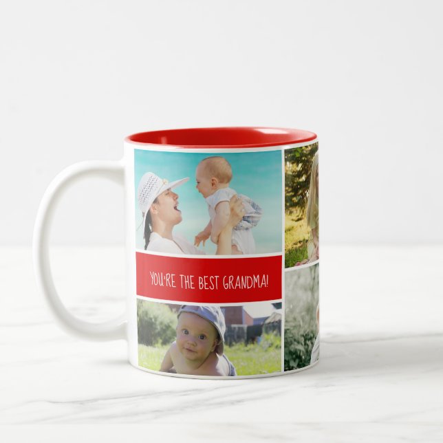 Personalised Photo Collage two-toned Two-Tone Coffee Mug (Left)