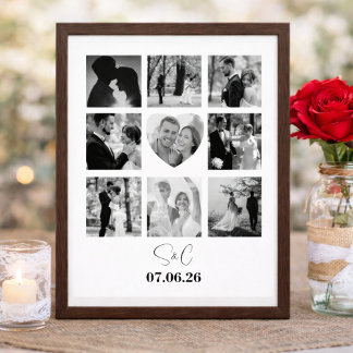 Personalised Photo Collage Unique gift for him/her Poster