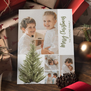 Personalised Photo Collage Whimsical Christmas  Holiday Card