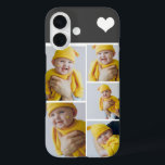 Personalised Photo Collage With Heart iPhone 16 Case<br><div class="desc">Make a Personalised Photo keepsake phone case with love heart detail from Ricaso - add your own photographs - photo collage keepsake gifts

available for many styles - choose your option in the drop down menu</div>