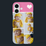 Personalised Photo Collage With Heart iPhone 16 Case<br><div class="desc">Make a Personalised Photo keepsake phone case with love heart detail from Ricaso - add your own photographs - photo collage keepsake gifts

available for many styles - choose your option in the drop down menu</div>
