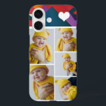 Personalised Photo Collage With Heart iPhone 16 Case<br><div class="desc">Make a Personalised Photo keepsake phone case with love heart detail from Ricaso - add your own photographs - photo collage keepsake gifts

available for many styles - choose your option in the drop down menu</div>
