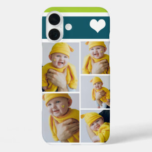 Personalised Photo Collage With Heart iPhone 16 Plus Case
