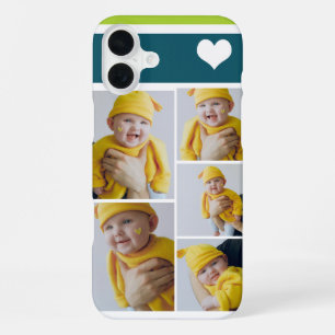Personalised Photo Collage With Heart iPhone 16 Plus Case