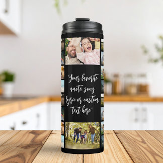 Personalised Photo Collage With Quote Thermal Tumbler
