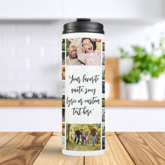 Personalised Photo Collage With Quote Thermal Tumbler