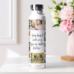 Personalised Photo Collage With Quote Water Bottle<br><div class="desc">Create your own custom quote photo collage water bottle. Feature some of your favourite pictures and personalised text in modern calligraphy typography.</div>