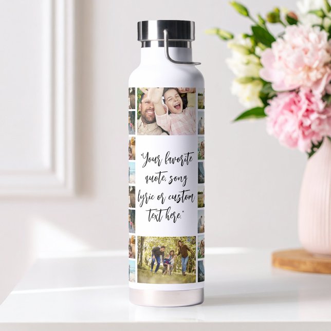 Personalised Photo Collage With Quote Water Bottle (Creator Uploaded)