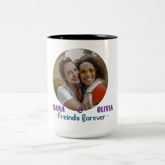 PERSONALISED PHOTO COLLEGE FRIENDS FOREVER GIFT Two-Tone COFFEE MUG