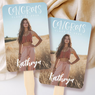 Personalised Photo Congrats Grad 2025 Graduation Hand Fan