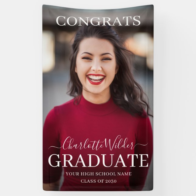 Personalised Photo Congrats Graduate Banner (Vertical)