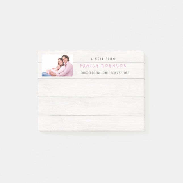 Personalised Photo Corporate Family Wood Post-it Notes (Front)