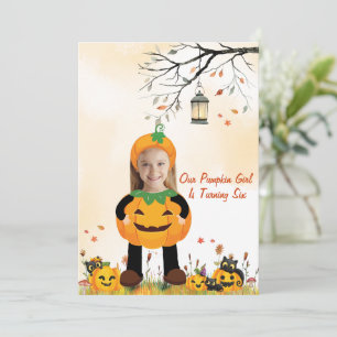 Personalised Photo Costume Pumpkin Party Kids  Invitation