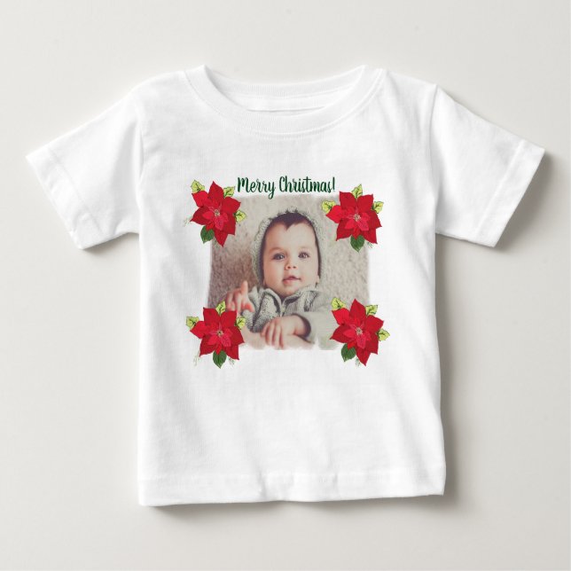 Personalised Photo Cristmas Baby  Shirt (Front)