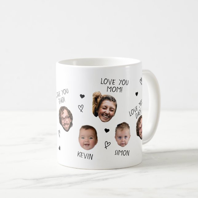 Personalised Photo Cup Custom Family Funny Face (Front Right)