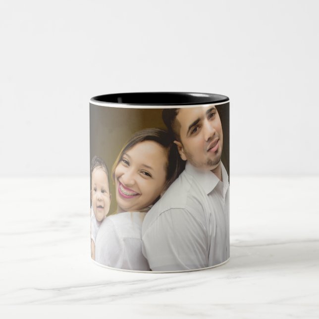 Personalised Photo Custom Add Your Image Two-Tone Coffee Mug (Center)