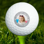 Personalised Photo Custom Colour and Text Golf Bal Balls<br><div class="desc">Create a unique, personalised golf ball with your photo and custom text in your choice of colours for the golfer you know. The sample is shown in grey silver with white text. CHANGES: Change the grey background colour or text colour by clicking CUSTOMIZE FURTHER in the PERSONALIZE section. ASSISTANCE: For...</div>