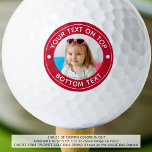 Personalised Photo Custom Colour and Text Golf Balls<br><div class="desc">Easily create a unique, personalised golf ball with your photo and custom text in your choice of colours for the golfer you know. The sample shows red and white. ASSISTANCE: For help with design modification/personalisation, colour change, transferring the design to another product or if you would like coordinating items, contact...</div>