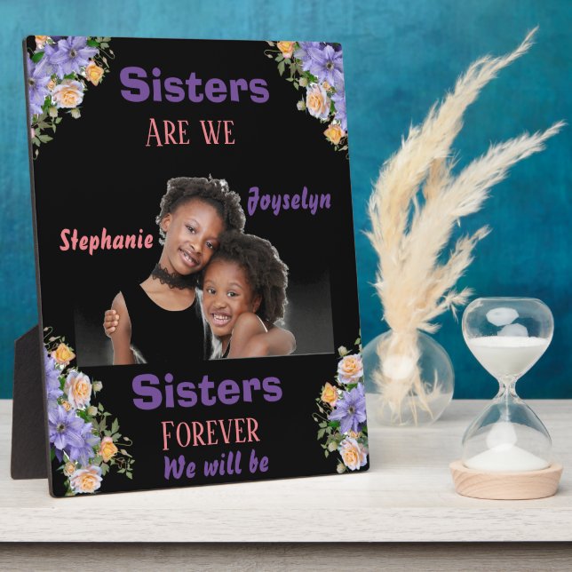 Personalised photo custom name sister's plaque (Side)