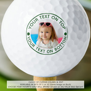 Personalised Photo Custom Text and Colour Golf Balls