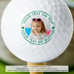 Personalised Photo Custom Text and Colour Golf Balls<br><div class="desc">Create unique, personalised golf balls with your photo or a logo and custom text and colour (shown in turquoise teal) for the golf enthusiast you know. ASSISTANCE: For help with design modification or personalisation, colour change, resizing, transferring the design to another product or you would like coordinating items, contact the...</div>