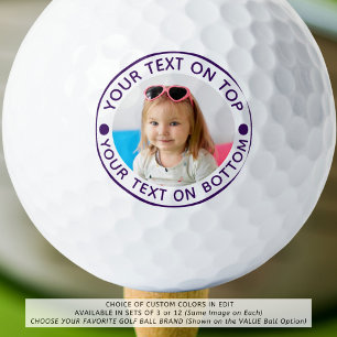 Personalised Photo Custom Text and Colour Golf Balls