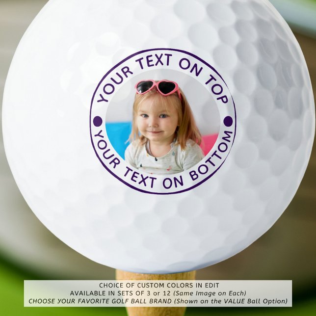 Personalised Photo Custom Text and Colour Golf Balls (Creator Uploaded)