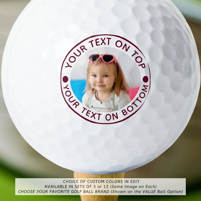 Personalised Photo Custom Text and Colour Golf Balls (Creator Uploaded)