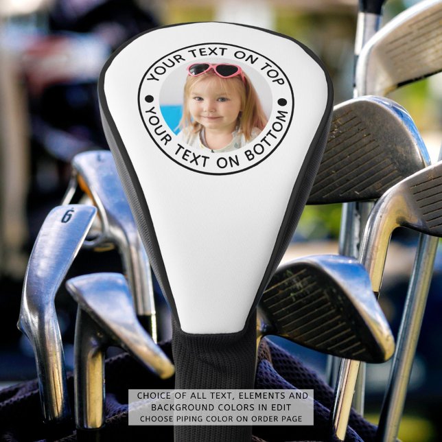 Personalised Photo Custom Text and Colour Golf Head Cover (Creator Uploaded)