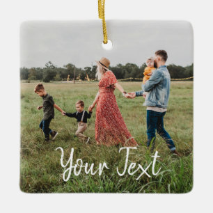 Personalised Photo & Custom Text Template Ceramic Ornament