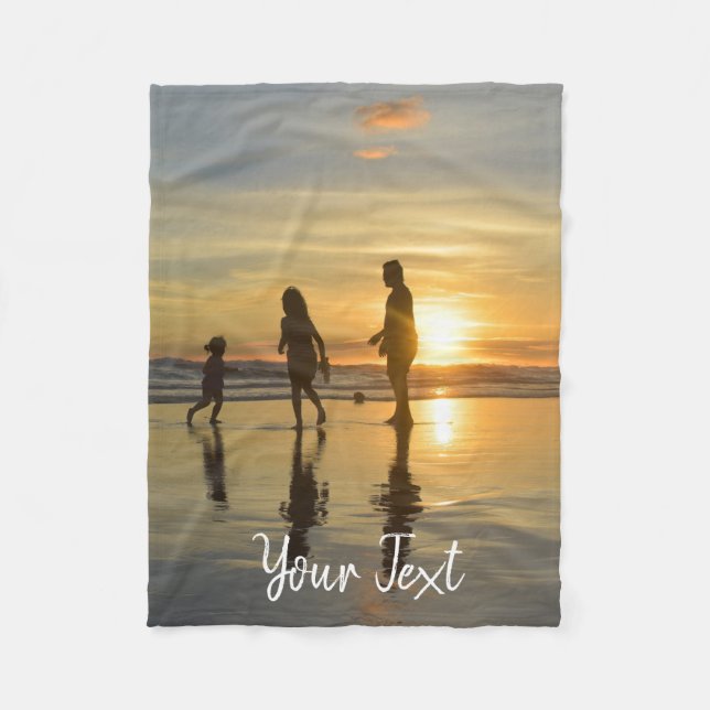 Personalised Photo & Custom Text Template  Fleece Blanket (Front)
