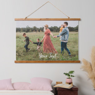 Personalised Photo & Custom Text Template Hanging Tapestry