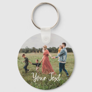 Personalised Photo & Custom Text Template Key Ring