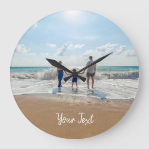 Personalised Photo & Custom Text Template  Large Clock
