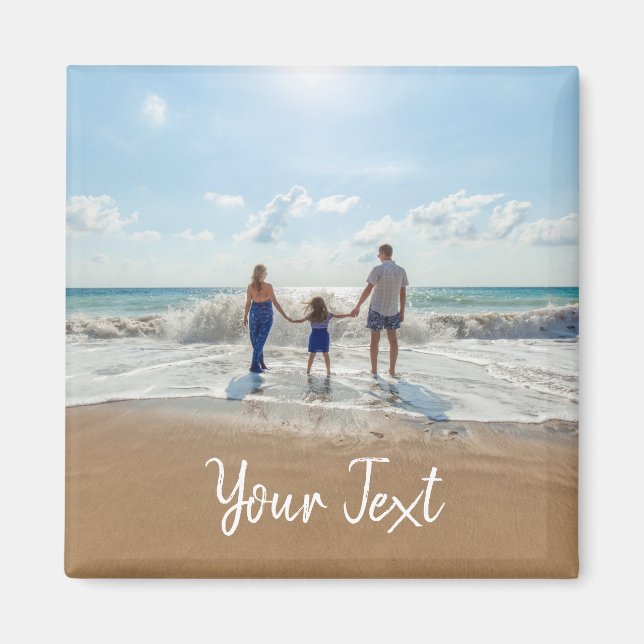 Personalised Photo & Custom Text Template Magnet (Front)
