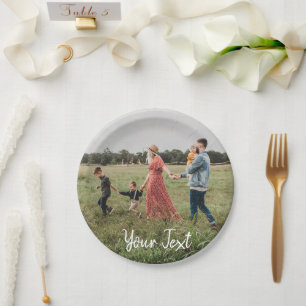 Personalised Photo & Custom Text Template Paper Plate