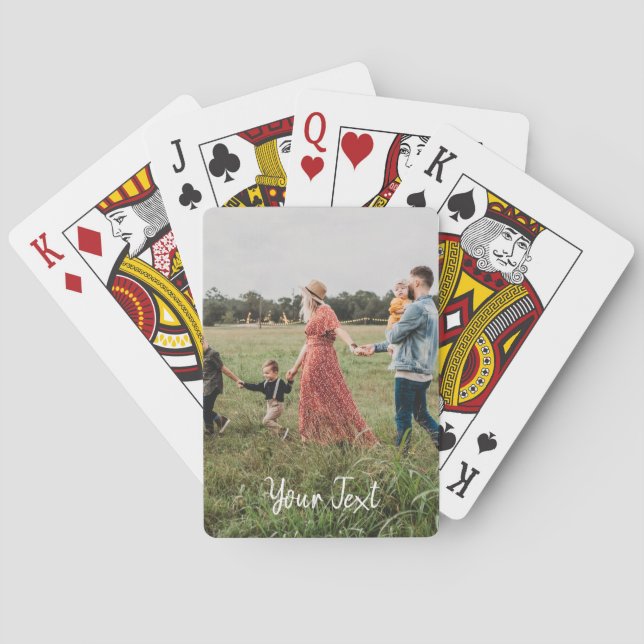 Personalised Photo & Custom Text Template Playing Cards (Back)